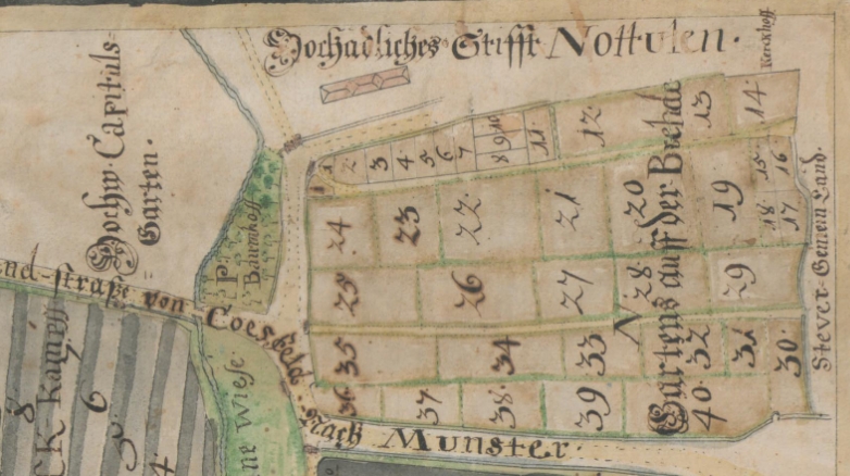 Das neue Tor zur Stiftsimmunität und die 1748 neu errichtete Amtmannei